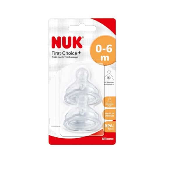 NUK First Choice Anti-Colic Silicone Teat - 0-6 months