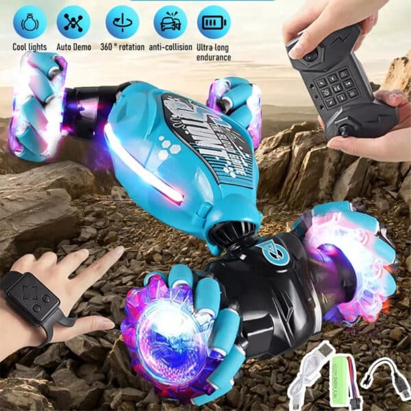 Gesture Sensing RC Stunt Car with Light & Music 2.4G 4WD Off Road Remote Control - Image 2