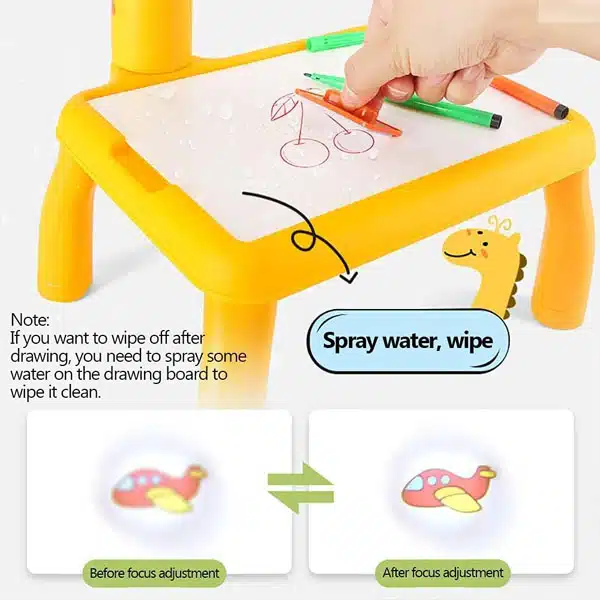 Colorful Erasable Doodle Board with Projection Lamp - Image 2