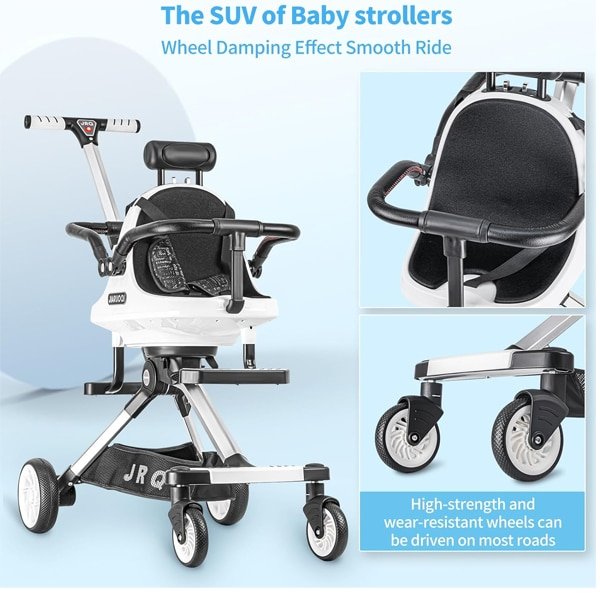 Premium Double Side Baby Folding Stroller (Multi-Colour) - Image 3