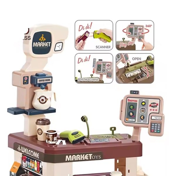 Luxury Home Supermarket Toy with Cash Register & Trolley - Image 3