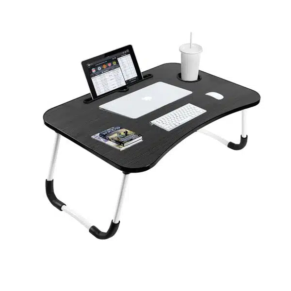 Portable Folding Laptop Desk for Bed, with iPad and Cup Holder