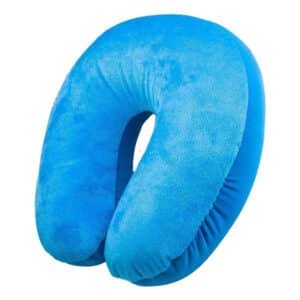 Cotton Standard Travel Neck Pillow - Blue