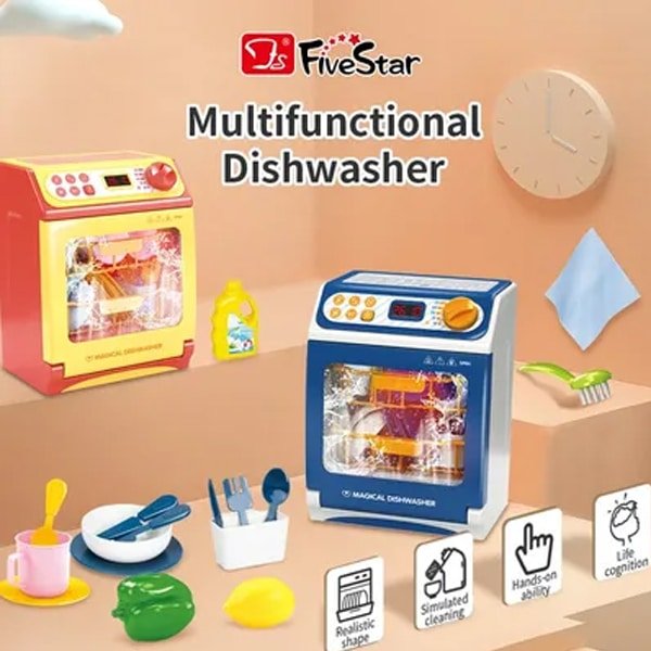 Mini Dish Washing Machine Toys with Light & Sound