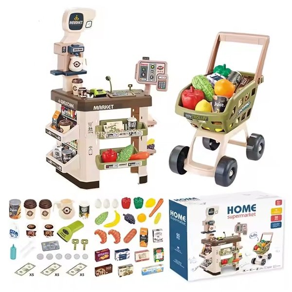Luxury Home Supermarket Toy with Cash Register & Trolley - Image 2