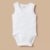 DNA 100% Cotton Sleeveless Bodysuit for Babies (White)