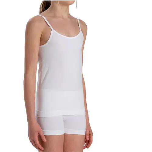 Farah Girls Cotton Vest Strap Sleeves & Brief, White (Bundle)