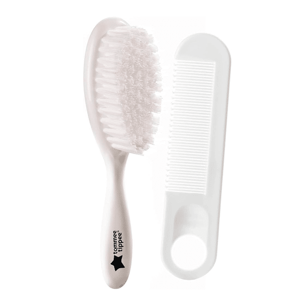 Tommee Tippee Essentials Baby BrUSh And Comb, 0 To 24 Months, White, Piece Of 2