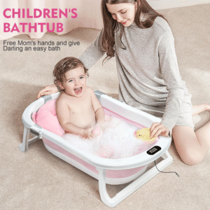 Foldable Bath Tub With Thermometer For 0-6 Years