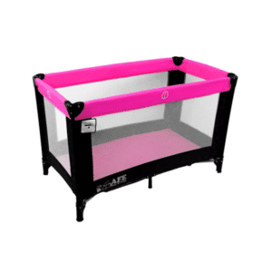 Rest & Play Travel Cot Playpen (Black/Pink)
