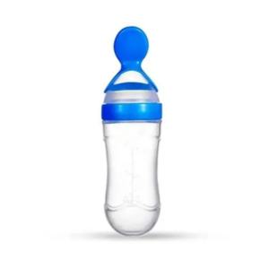 Mumlove Soft Silicone Baby Rice Cereal Spoon BPA-free Feeding Bottle, 150 ml, White