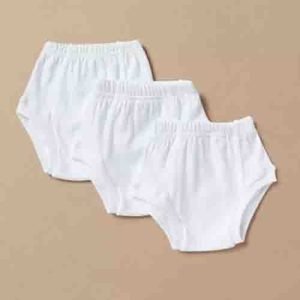 Love Earth Solid 3Pcs Organic Briefs, White (0-18 month )