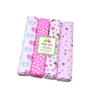 Baby 100% Cotton Blankets 4 Pcs Set, Multi-Colour