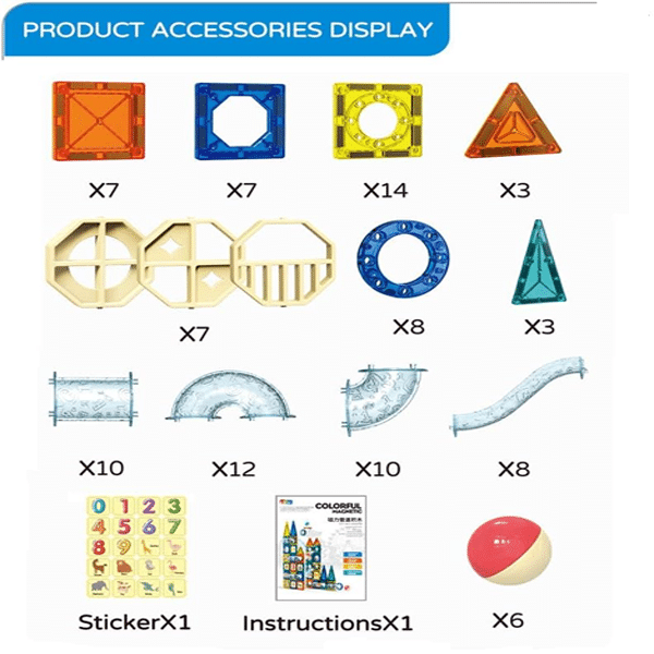 DIY Colorful Magnetic Pipeline Building Blocks – 97Pcs - الصورة 3