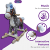 Ride-On Rocking Horse with Wooden Wheels - LB 501W, Soft Material (Grey) - Image 2