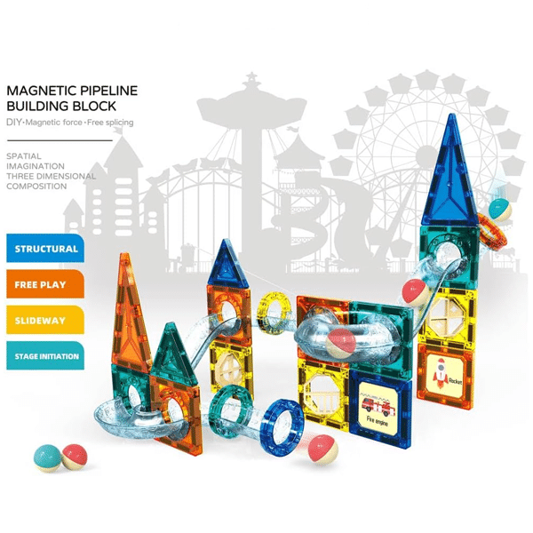 DIY Colorful Magnetic Pipeline Building Blocks – 97Pcs