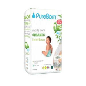 Pureborn 48Pcs Organic Bamboo Diapers Size- 4 (7-14kg)