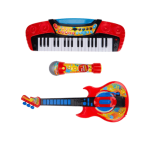 3-in-1 Music Kit: Guitar, Keyboard, Microphone