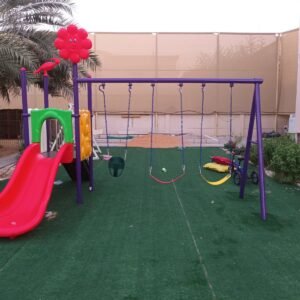 Durable Outdoor Multi-Station Playground Swing Set with Slide