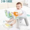 2-In-1 Dining Chair/Toddler Play Seat With Pedal - Piano -White