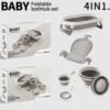 4 in 1 Foldable Baby Bathtub Set,Space-Saving,Ideal for Daily Baby Care,1 Bathtub,1 Mesh Mat,1 Scoop, 1 Bucket - Image 6