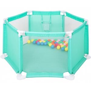 Baby Play Fence Safety Children Play Yards with Basketball Hoop Portable Baby Playpen Kids Activity Play Area Ocean Ball Pool for Toddlers