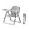 Foldable Baby High Chair and Dining Booster Seat with Removable Tray , Space-Saving Grey and Silver