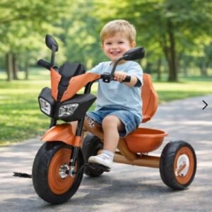 Children's bicycle, tricycle, three-wheeled stroller with basket