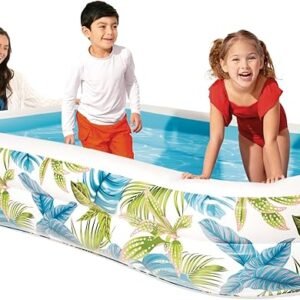 INTEX 57177EP Tropical Swim Center Inflatable Family Pool: 159 Gallon Capacity – 90" x 60" x 19"