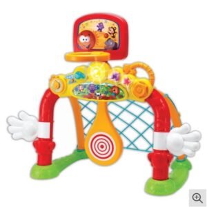 Winfun 4‑in‑1 Fun‑Goal Set – Soccer, Basketball, Bowling & Golf Game Set with Target Practice | Interactive Play with Soccer Net & Bowling Pins | All‑in‑One Target Play Set | For Toddlers 18 Months+