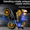 Remote Control Car Stunt Beat Rhythm 360 Rotating Children's Toys 2.4G Remote Control Light Music-Color:【Green】 Rhino Remote Control Car-Proportion:Three Electricity - Image 4