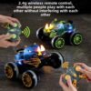 Remote Control Car Stunt Beat Rhythm 360 Rotating Children's Toys 2.4G Remote Control Light Music-Color:【Green】 Rhino Remote Control Car-Proportion:Three Electricity - Image 3