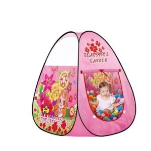 Foldable children's tent, includes 100 plastic balls in a variety of colors - pink