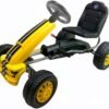 Kids Go Kart, 4-Wheel Pedal Powered Ride On Racer Car for Kids, Boys, Girls, Aged 3-8 (Yellow)