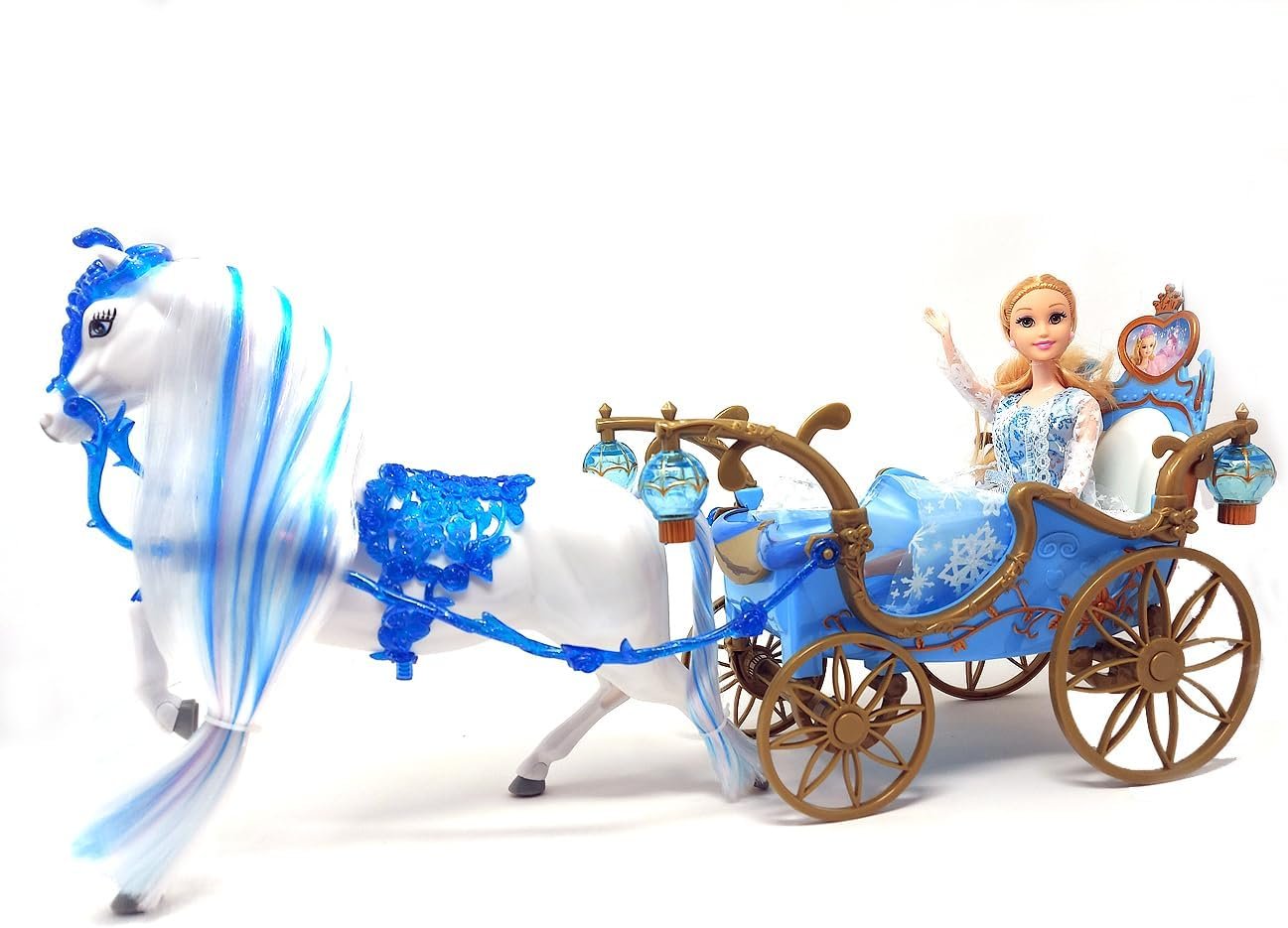 Princess fantasy carriage doll with ice princess, carriage and horse toy - Image 3