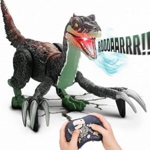Remote Control Dinosaur Toys for Kids - Realistic Walking, Roaring, Light & Spray,  2.4G " RC Therizinosaurus Toy Figure USB Charging