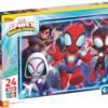 Clementoni 28527 Supercolor Marvel Spidey and His Amazing Friends - 24 Maxi Pieces Children 3 Years Cartoon Puzzle, Made in Italy, Multi-Colour