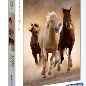 Puzzle – 500 Piece Jigsaw Puzzle for Adults and Kids Featuring Horses Running at Sunset, Premium Quality with Perfect Fit Pieces for Relaxing and Educational Fun