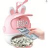 Electronic Multifunctional Deposit Box for Kids,Money Bank with Password Cute ATM Rabbit Piggy Bank,Auto Scroll Paper Piggy Bank,Great Toy Gift for Girls Boys Children Ages 6-12 Birthday Gift