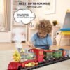 Electric Train Set with Smokes, Lights and Sound (ON/Off) Rechargeable Christmas Train Toys for 4 5 6 7 8+ Years Old Kids Gifts - Image 3