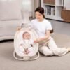 Mastela Fold Up Baby Rocker and Bouncer for Babies | Toddler Rocking Chair for Newborn with Adjustable Seat, Calming Vibrations, Hanging Toys & Music | Portable Baby Swing for 0 to 2 Years- Bronze