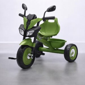 Kids Motorcycle Style Tricycle with Storage Basket,Kids Tricycle, Children Ride-On Bike, Toddler Trike, Motorcycle Tricycle, Kids Bicycle, Ride-On Toy, Outdoor Play Toy, Baby Tricycle, Kids Cycle with Basket, Toddler Ride-On Vehicle- green