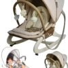 Baby Rocker Chair,Adjustable Canopy, Portable Infant Rocking with Safety Harness