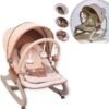 Baby Rocker Chair,Adjustable Canopy, Portable Infant Rocking with Safety Harness - Image 4